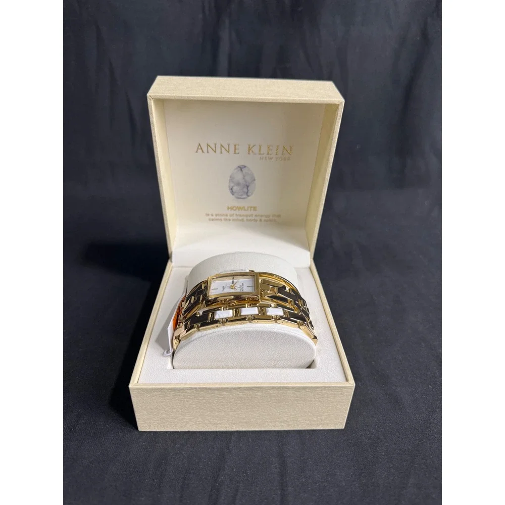 Anne Klein New York Women's Howlite Bracelet & Watch Set